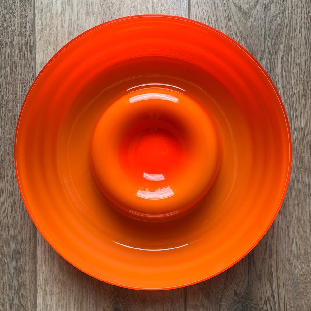 RIO ORANGE Glass 🍊 ORANGE TWO TONE Chip And Dip Platter